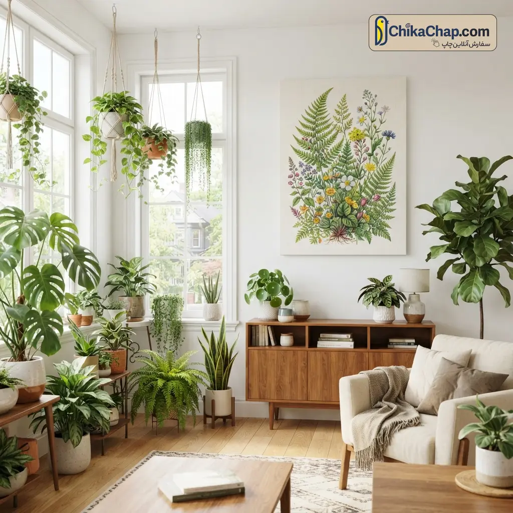تابلو بوم پارچهای با طرح گیاهی برای دکوراسیون سبز توسط چیکاچاپ